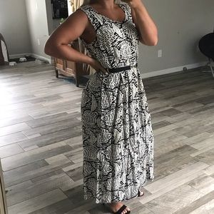 Black & White Fish Print Maxi